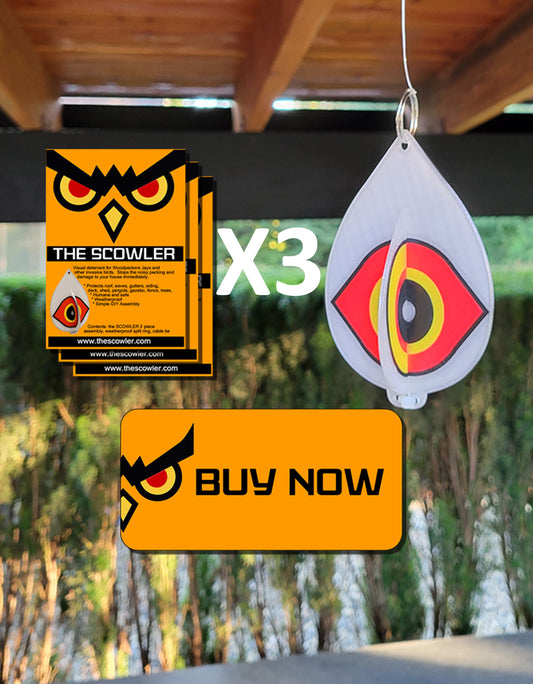 The Scowler 3 PACK - Scare Woodpeckers and Other Birds Away. (Copy)